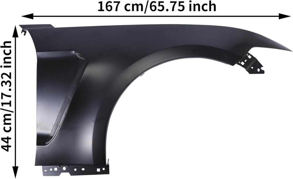 Front Fender Compatible With 2015 2016 2017 Ford Mustang GT500 Primed Steel Driver&Passenger Side Fender
