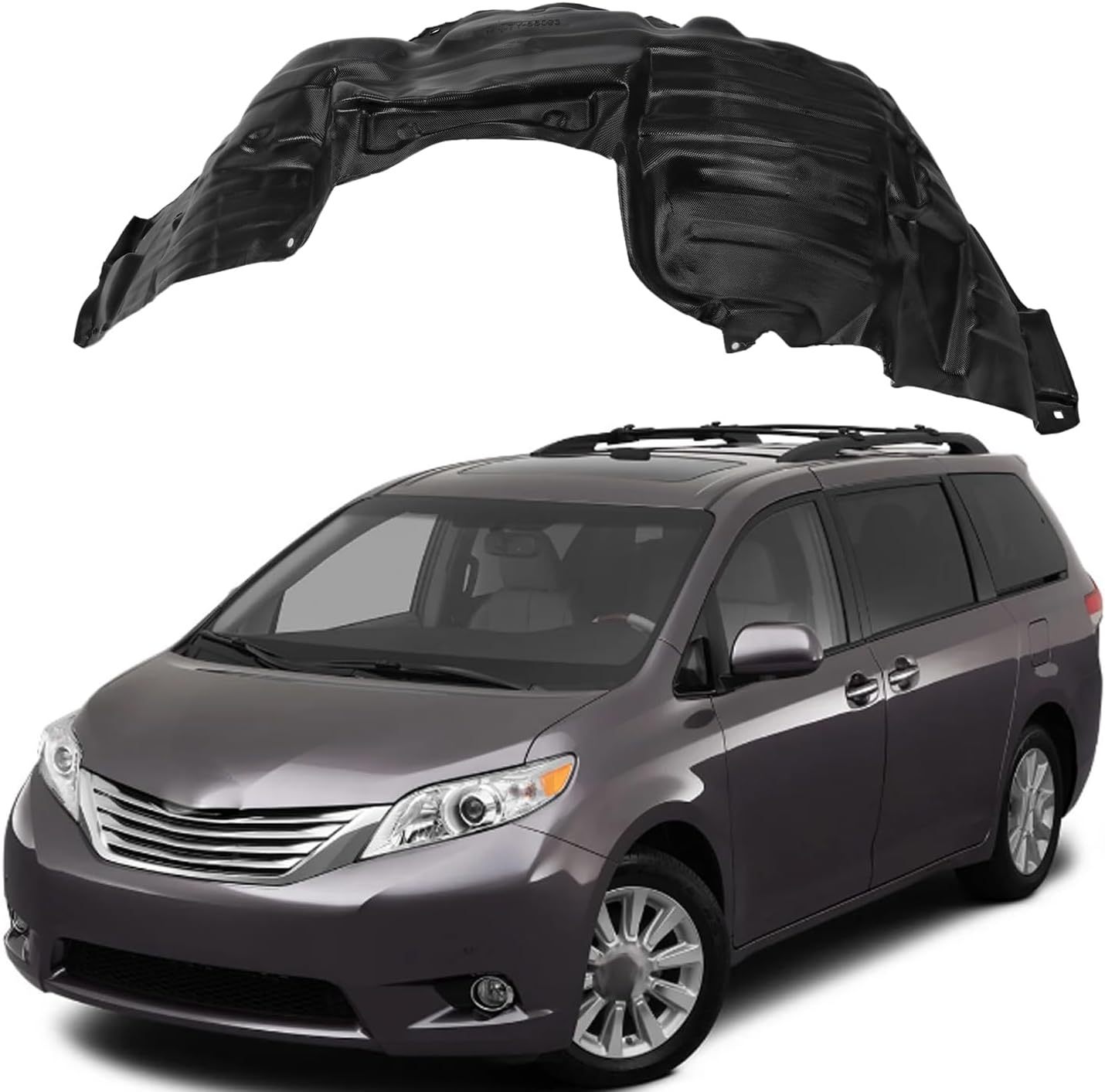 Splash Shield Fender Liner Compatible With 2011-2017 Toyota Sienna Front Driver & Passenger Side Direct Replacement TO1248163/5380608010, TO1249163/5380508010)