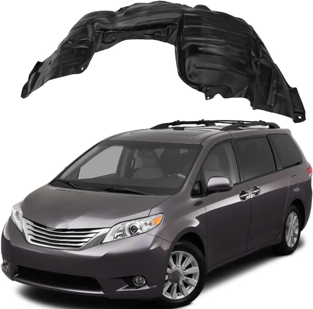 Splash Shield Fender Liner Compatible With 2011-2017 Toyota Sienna Front Driver & Passenger Side Direct Replacement TO1248163/5380608010, TO1249163/5380508010)