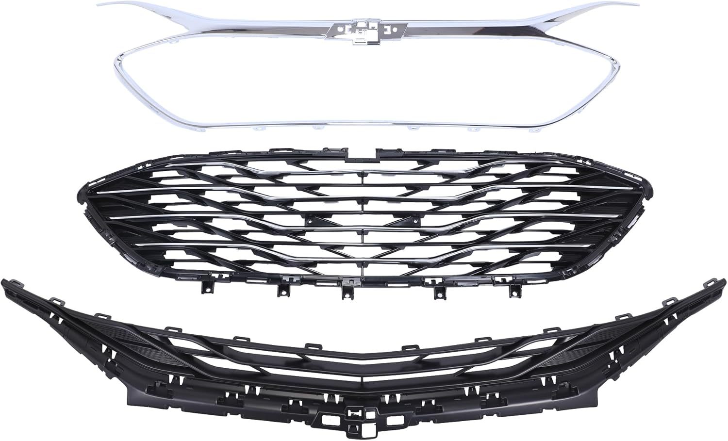 Front Bumper Assembly Replacement with Upper & Lower Grille Fog Lights For 2019 2020 2021 2022 2023 2024 Chevrolet Chevy Malibu