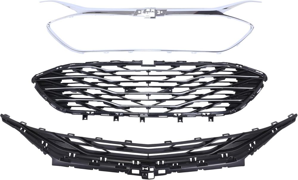Front Bumper Assembly Replacement with Upper & Lower Grille Fog Lights For 2019 2020 2021 2022 2023 2024 Chevrolet Chevy Malibu