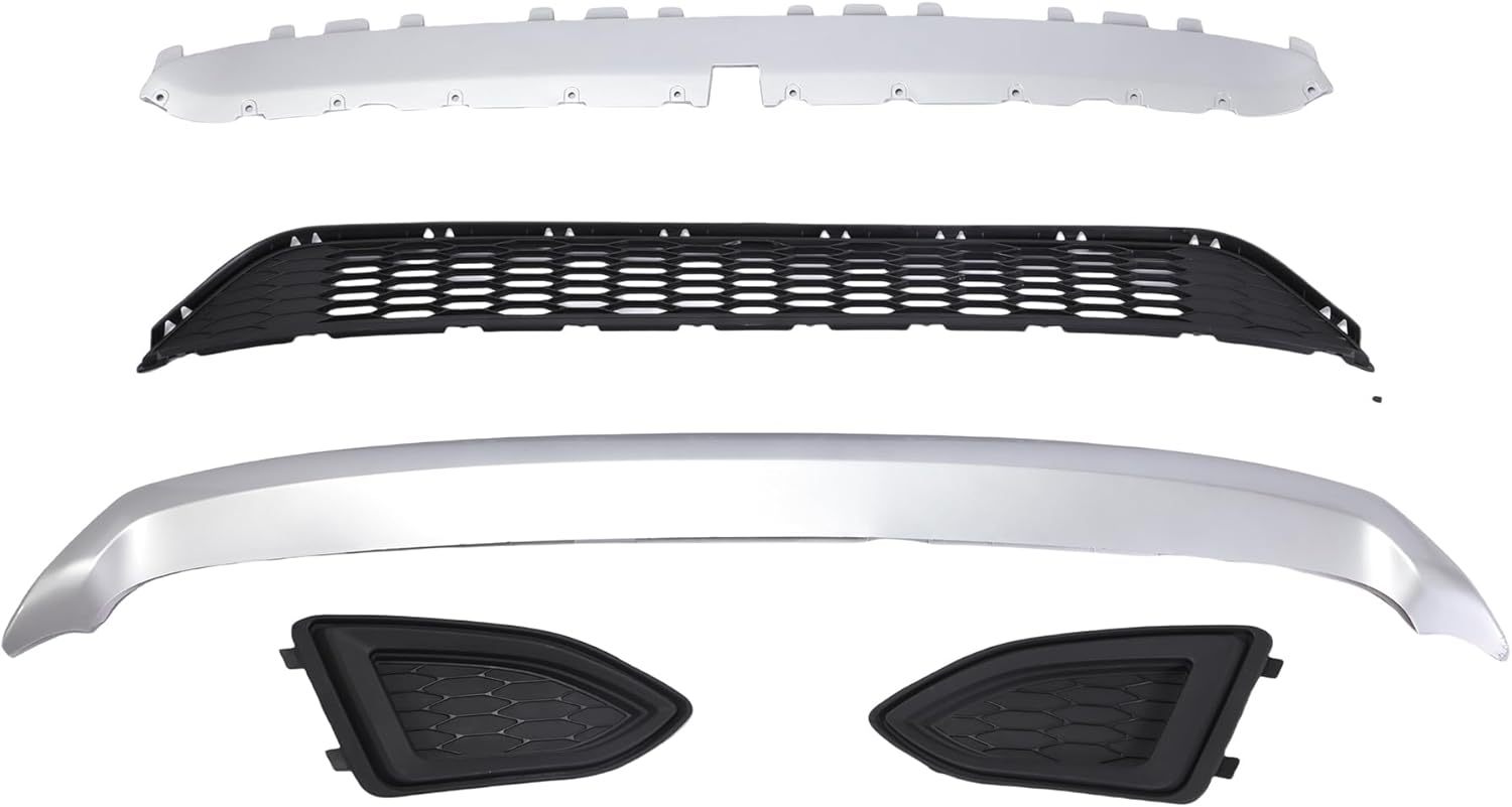 Front Bumper Cover For Ford Edge 2015 2016 2017 2018, Front Mesh Grill Front Bumper Grille Set Replacement Exterior Accessories