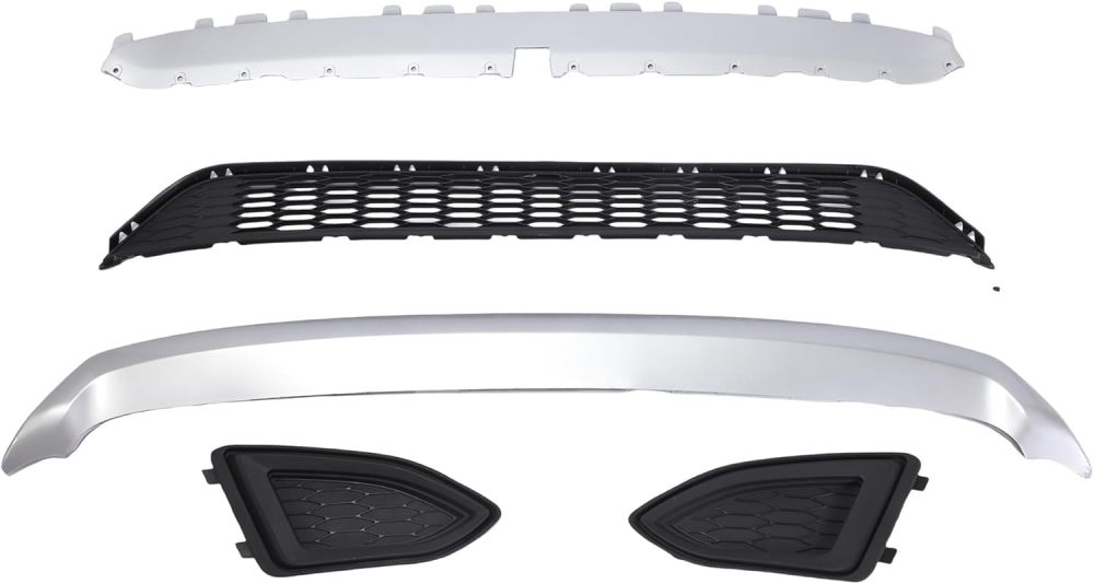 Front Bumper Cover For Ford Edge 2015 2016 2017 2018, Front Mesh Grill Front Bumper Grille Set Replacement Exterior Accessories