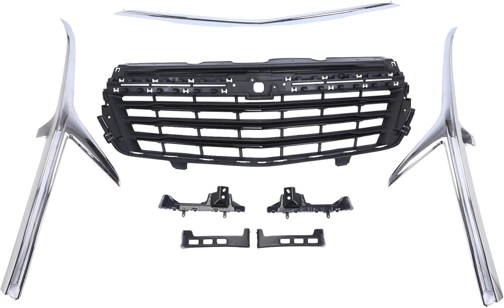 7PCS Front Bumper Complete Set With Sensors Fog Lights Replacement For 2022-2023 Chevrolet Chevy Equinox LT