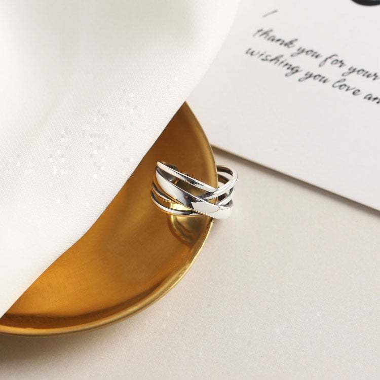 Line Winding Irregular Retro Stainless Steel Personality Opening Ring