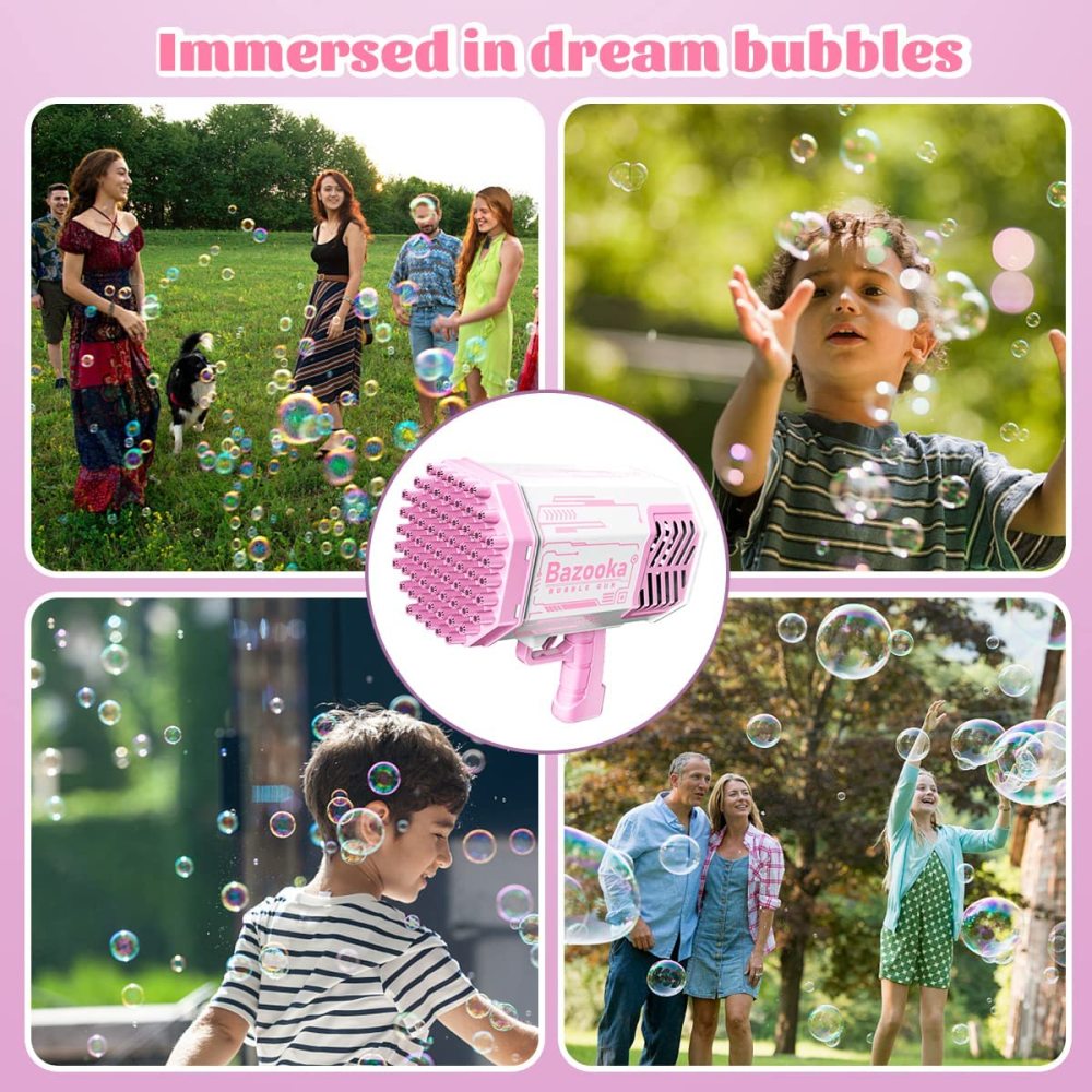 69 Holes Bubbles Rocket Launcher Gun Machine with Colorful Lights Giant Foam Maker Guns Toys Wedding Outdoor Party Favors Gift