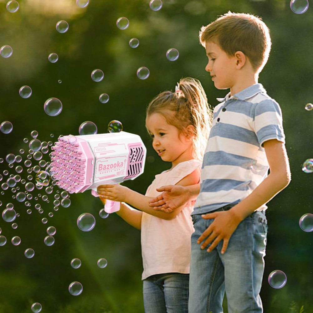 69 Holes Bubbles Rocket Launcher Gun Machine with Colorful Lights Giant Foam Maker Guns Toys Wedding Outdoor Party Favors Gift