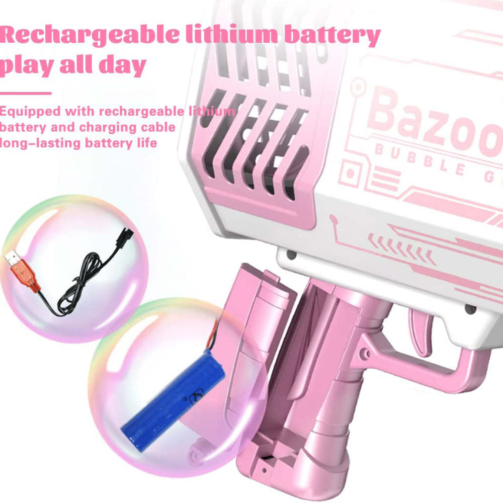 69 Holes Bubbles Rocket Launcher Gun Machine with Colorful Lights Giant Foam Maker Guns Toys Wedding Outdoor Party Favors Gift