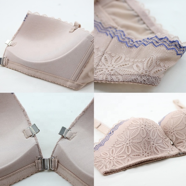 PAERLAN Half Cup Wireless 40 Size  Floral Lace Brasier Full Coverage Front Closure Women Bra