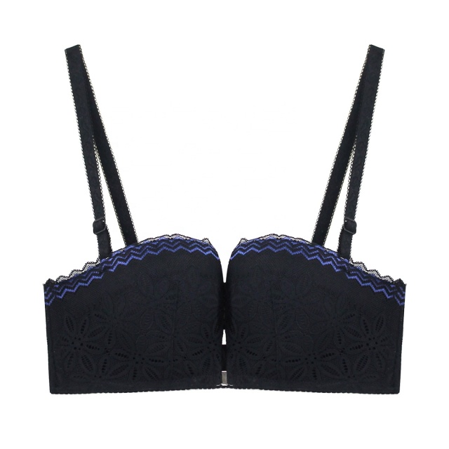 PAERLAN Half Cup Wireless 40 Size  Floral Lace Brasier Full Coverage Front Closure Women Bra