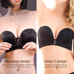 Sexy Plus Size Backless Seamless Bandage Push up Strapless Bra