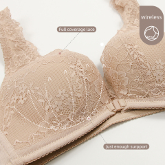 Floral Print Women Bra PAERLAN New Fashion Sexy Front Closure Underwear Wire Free Lady Push up Bra