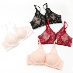 Wholesale Beautiful Back Comfortable Ladies Sexy Lace Quality Padded Lingerie Bra