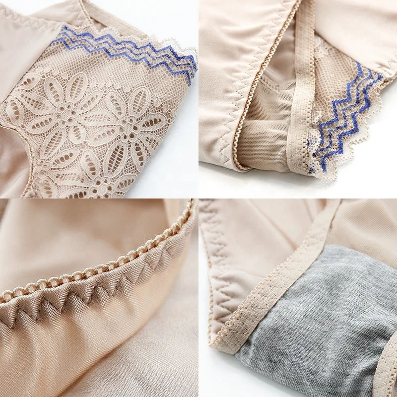 Hot Sale Lace Mid Waist Womens Sexy Floral Print Seamless Sexy Panties Underwear for Adults