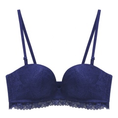 Gather Women's Padded Convertible Wireless Paerlan Strapless Push up Lace Multiway Bra