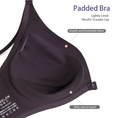 Women's Seamless Wire-Free Yoga Bra Comfort V-Neck One-Piece Front Close Design Adjustable Straps Quick Dry Front Open Adults