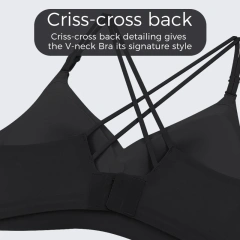 Women's New Design Smooth Invisible Cross Back Soft Spandex Everyday Sexy Style Bra for Adults