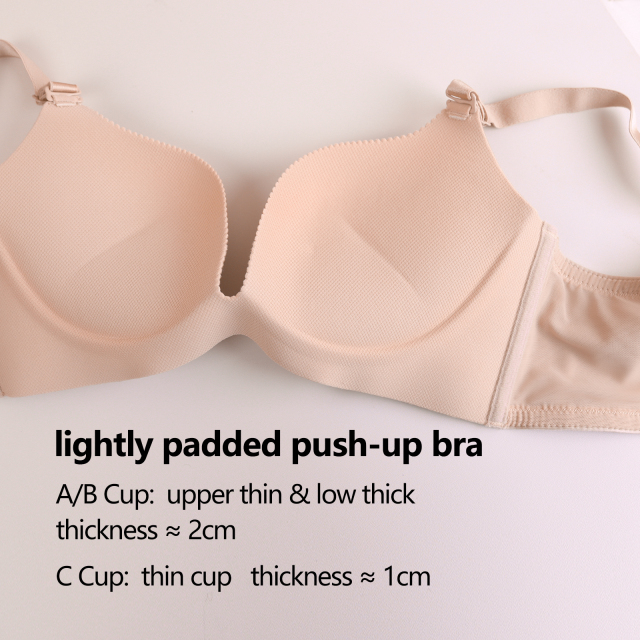 Ladies Breathable Smoothing Plunge Solid Mature Soft Padded Wireless Bras for Women