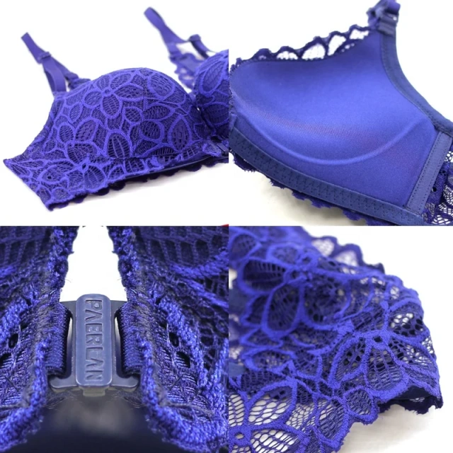 In Stock Front Closure Custom Triangle Women Deep Cup Bra  Back Sexy Lace Beauty Push up Bra