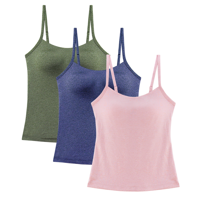 Paerlan Long Length Vest Workout Tank Top Shirt Yoga Sport Camisole Bra for Women