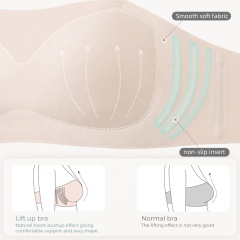 Factory PAERLAN  Non Slip Bra Strapless Removable Pads Tube Tops Bra for Women