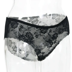 Rose Pattern Women's Sexy Lace Underwear Adult Semi-transparent Women Panties
