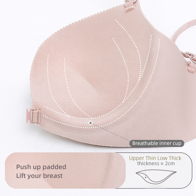 Paerlan Black Gather Push-up Padded Underwear Breathable Sexy Cross Back Bra & Brief Sets