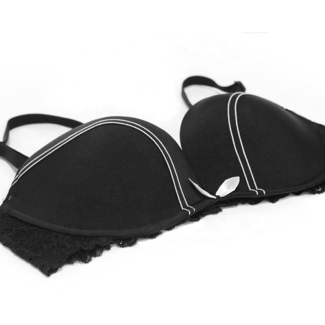Young Ladies Black With Photos Padded Girls Hot Sexy Lace Push up Bras for Women