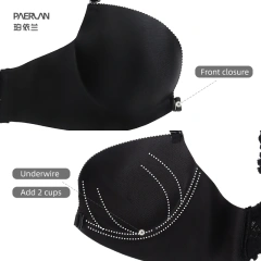 Paerlan Front Close Push up Y-line Back Newest Design Fancy Sexy Lady Lace Front Closure New Bra