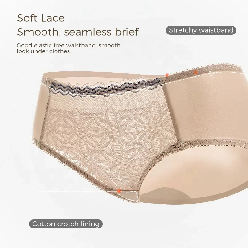 Hot Sale Lace Mid Waist Womens Sexy Floral Print Seamless Sexy Panties Underwear for Adults