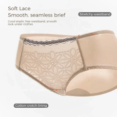 Hot Sale Lace Mid Waist Womens Sexy Floral Print Seamless Sexy Panties Underwear for Adults