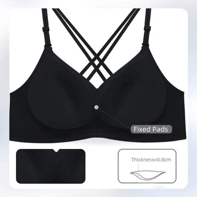 Women's New Design Smooth Invisible Cross Back Soft Spandex Everyday Sexy Style Bra for Adults