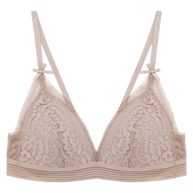 French Female ultra Thin Women Sexy Braletter Lace Wireless Bra