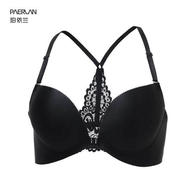 Paerlan Front Close Push up Y-line Back Newest Design Fancy Sexy Lady Lace Front Closure New Bra