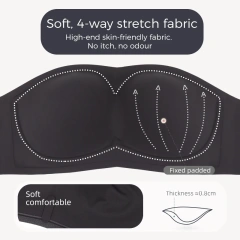 Supplier PAERLAN Brand Nude Bra Girls Tank Top Women Strapless Invisible Non-slip Ladies Bra