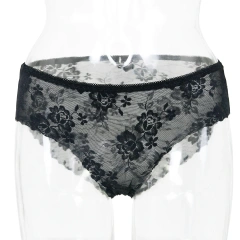 Rose Pattern Women's Sexy Lace Underwear Adult Semi-transparent Women Panties