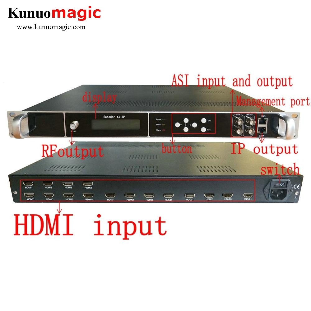 Digital TV H.264 Mpeg-4 16 Hdmi to qam DVB-C DVB-T ISDB-T ATSC RF Encoder Modulator For Hotel Hospital