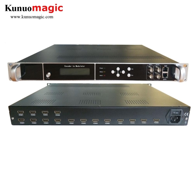 Digital TV H.264 Mpeg-4 16 Hdmi to qam DVB-C DVB-T ISDB-T ATSC RF Encoder Modulator For Hotel Hospital