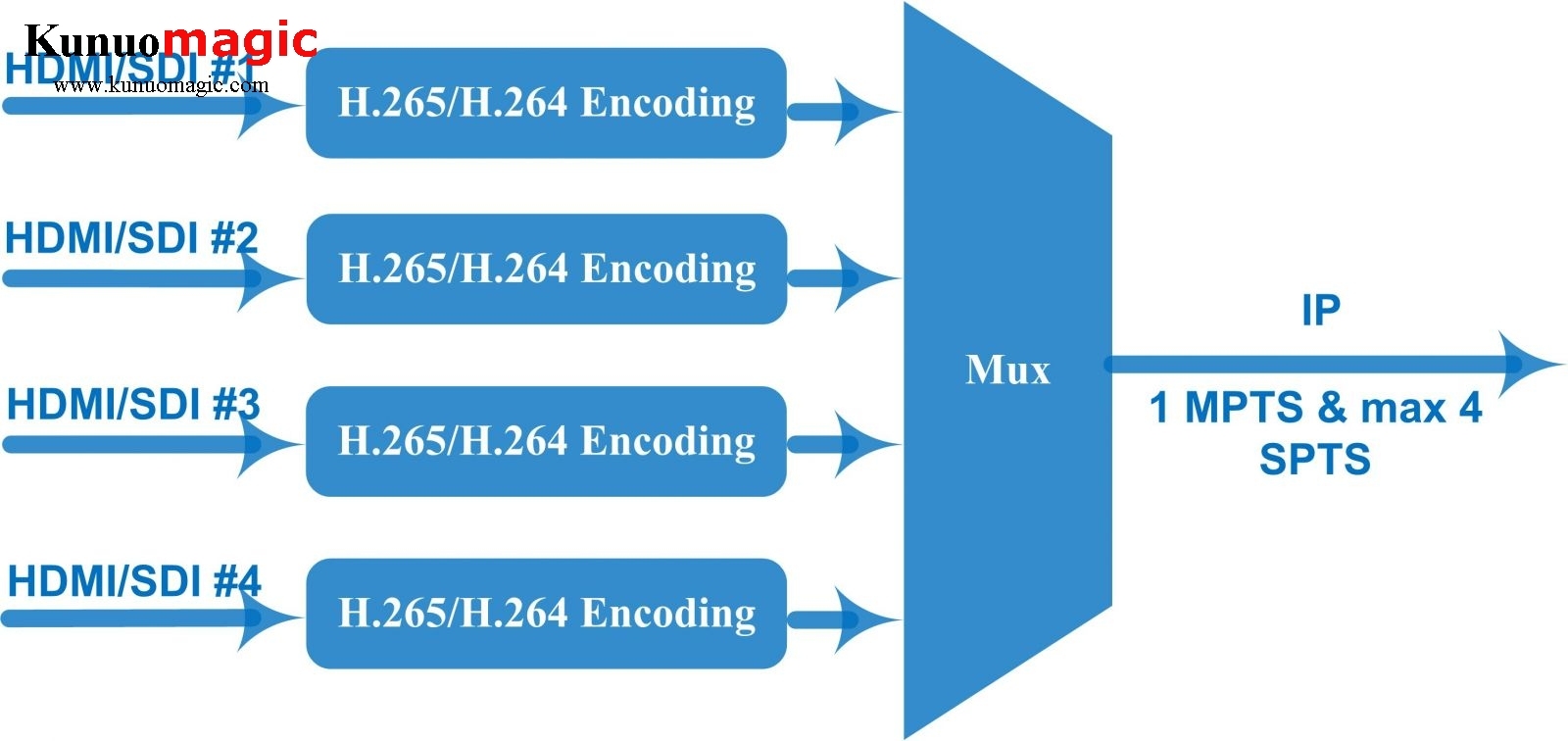 Multi-channel HD SDI H.264/H.265 HEVC Encoder