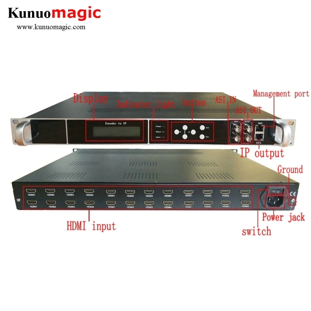 24 channel HD encoder HDMI to IP / ASI IPTV front-end system equipment Hotel TV system equipment