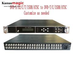 DVB-S2 to DVB-T DVB-C to DVB-T/C Customized 24-channel Tuner to IP/ASI/modulation integrated machine