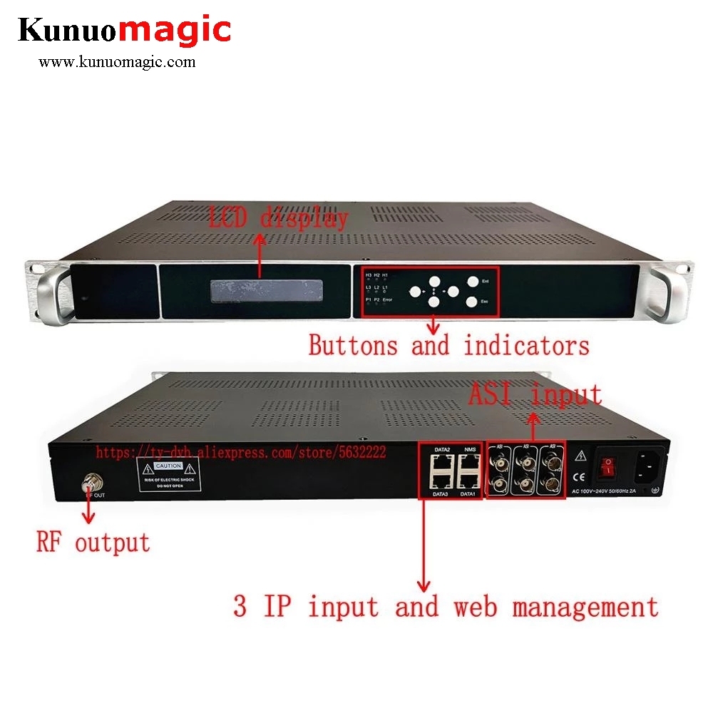 16 Channels IP ASI to DVB-T/ATSC TV RF Digital Modulator Multicast RTP/UDP to 16-frequency RF Output Cable TV Front-end Equipment