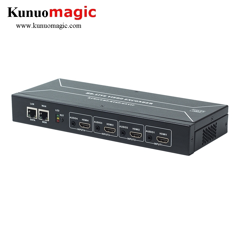4 Channels hdmi to ip video encoder h264 dual ethernet port iptv encoder for live streaming encoder