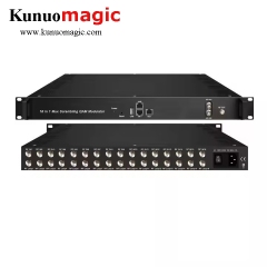 24 in 1 Mux-scrambling QAM modulator tuner DVB-C DVB-T/-T2 -S/-S2/S2X ATSC ISDB-T ASI DVB-C RF output QAM modulator