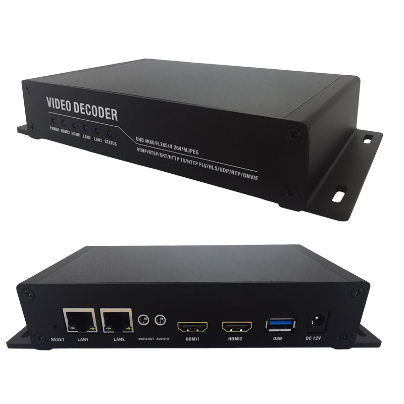 Digital System RTMP RTSP UDPHTTP SRT RTP 2 HDMI H.265/HEVC 4K 60FPS ProVideo Streaming Decoder