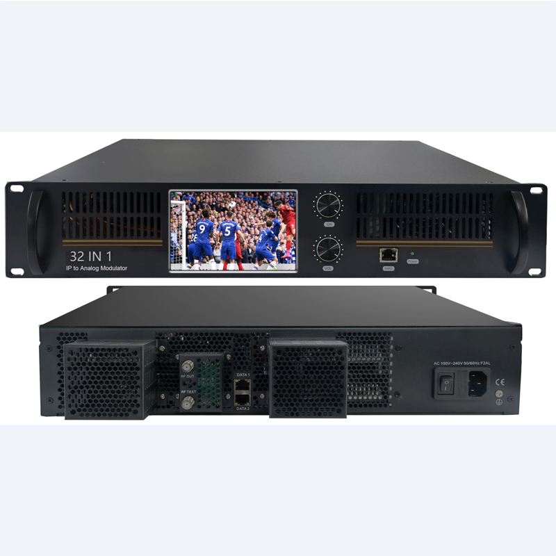 New Big Display 32 in 1 IP to Analog PAL NTSC Modulator to Watching Tv with Osd Insertion CC/subtitle/teletext