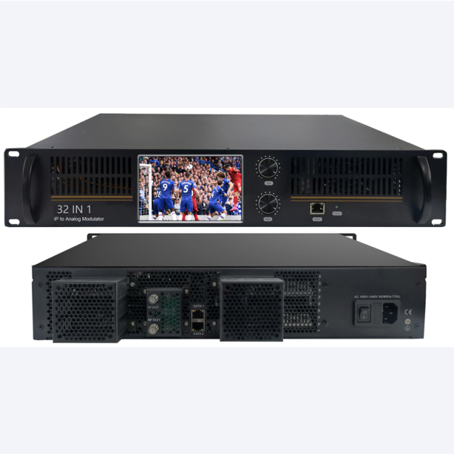 New Big Display 32 in 1 IP to Analog PAL NTSC Modulator to Watching Tv with Osd Insertion CC/subtitle/teletext