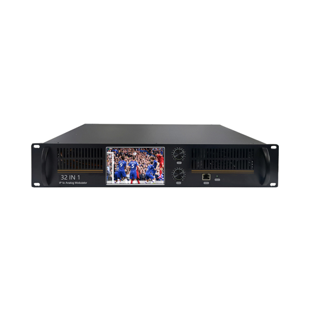 New Big Display 32 in 1 IP to Analog PAL NTSC Modulator to Watching Tv with Osd Insertion CC/subtitle/teletext