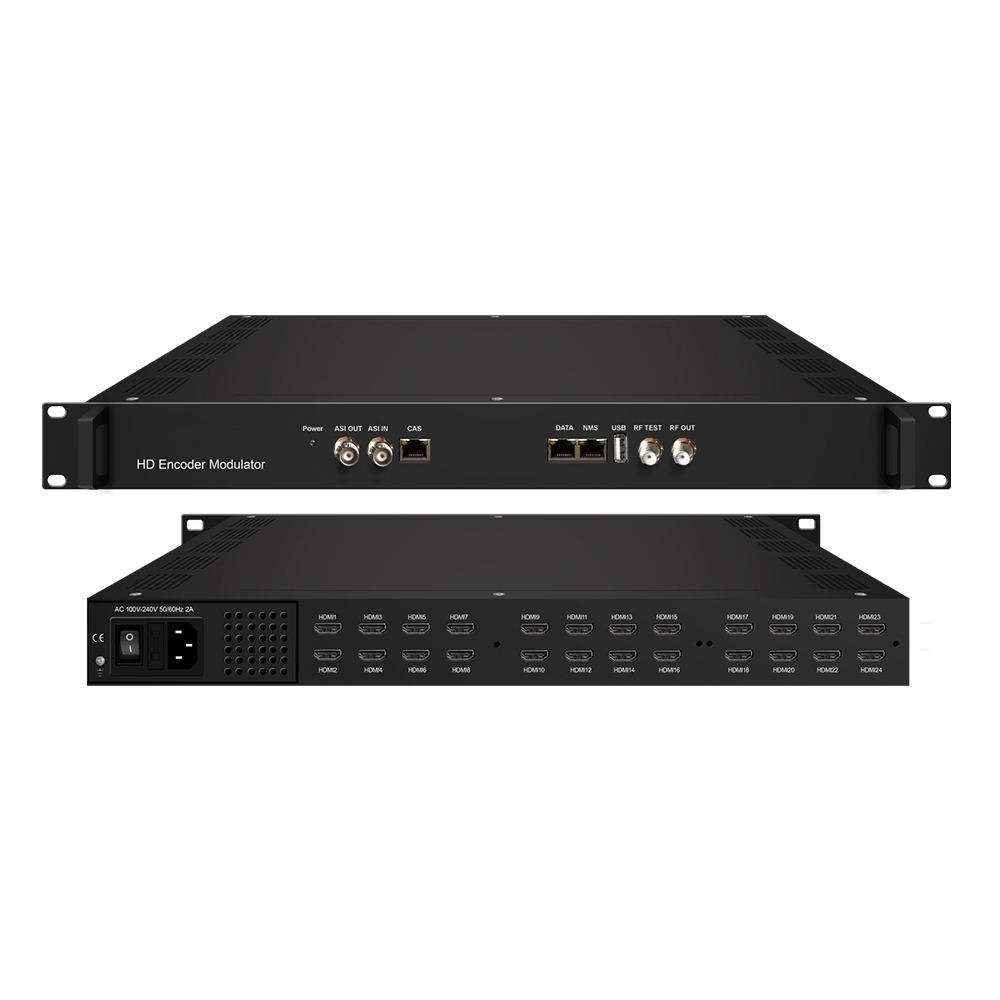 HD Modulator Digital Encoder 24 in 1 HDMI to RF DVB-T DVBC ISDBT CATV RF Modulator