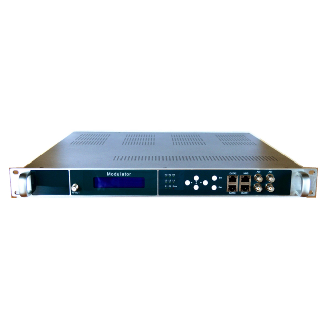 High Density 1U IP to Analog RF Modulator with  3 Gigabit network port + 2 ASI Inputs 32/48 Carrier Output Supporting PAL/NTSC Standards